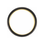 18K Yellow Gold PVD & Black PVD Tungsten Grooved Beveled Band