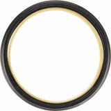 18K Yellow Gold PVD & Black PVD Tungsten Grooved Beveled Band