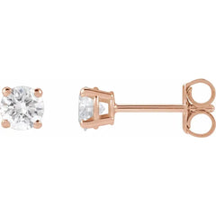 Round 4-Prong Stud Earrings