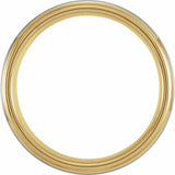 18K Yellow Gold PVD Tungsten Flat Stepped Edge Band