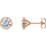 Round Bezel-Set Stud Earrings