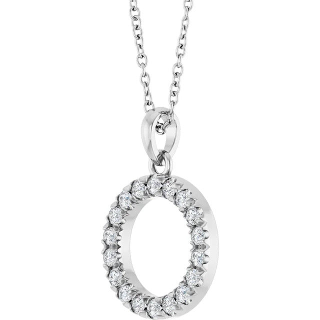 Natural Diamond Circle 16-18" Necklace