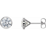 Round Bezel-Set Stud Earrings