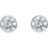 Round Bezel-Set Stud Earrings