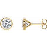 Round Bezel-Set Stud Earrings