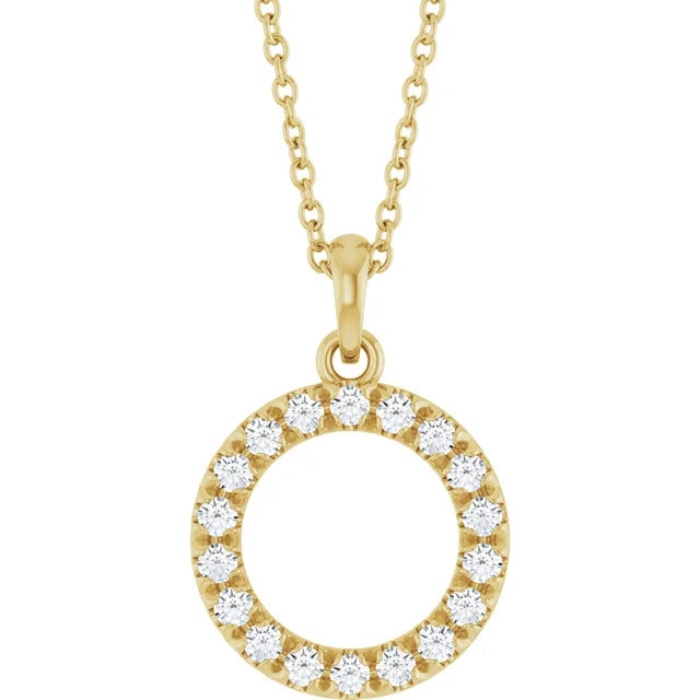 Natural Diamond Circle 16-18" Necklace