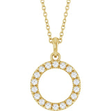 Natural Diamond Circle 16-18" Necklace