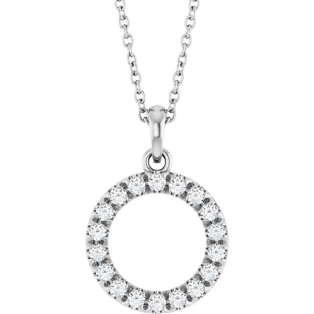 Natural Diamond Circle 16-18" Necklace