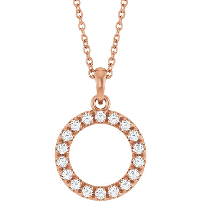 Natural Diamond Circle 16-18" Necklace