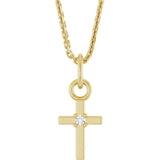 Natural Diamond Cross 16" Necklace