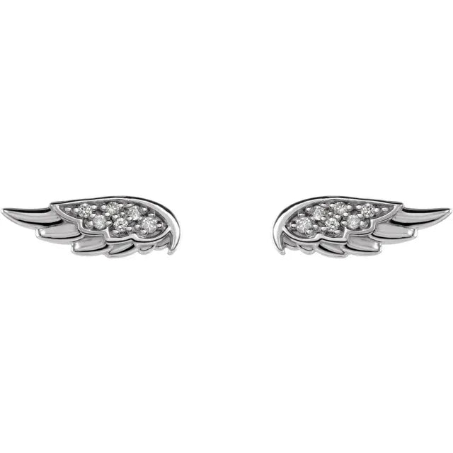 Accented Angel Wing Earrings