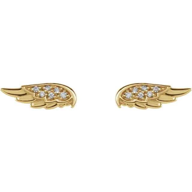 Accented Angel Wing Earrings