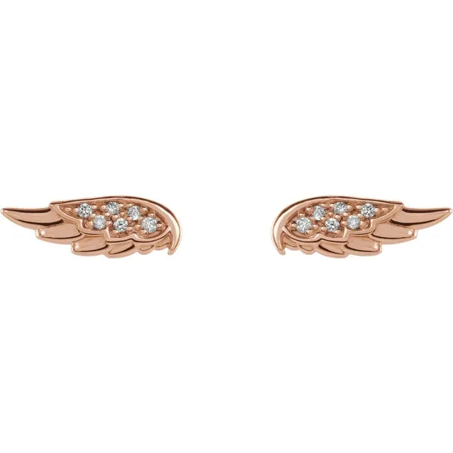 Accented Angel Wing Earrings