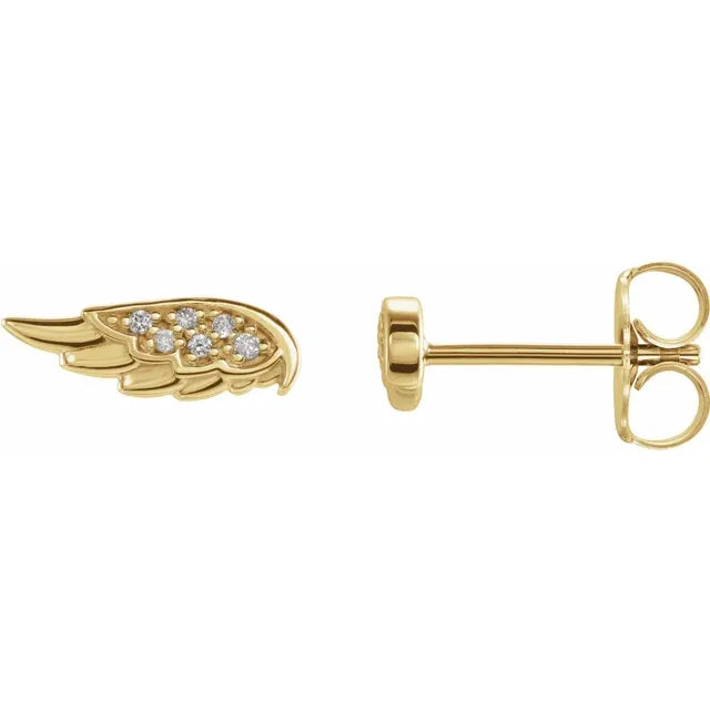 Accented Angel Wing Earrings Main image