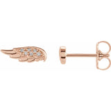 Accented Angel Wing Earrings