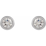 Round Micro Bezel-Set Stud Earrings