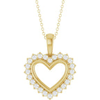 Natural Diamond Heart 16-18" Necklace