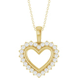 Natural Diamond Heart 16-18" Necklace