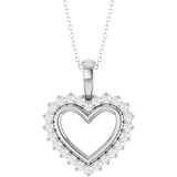 Natural Diamond Heart 16-18" Necklace