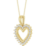 Natural Diamond Heart 16-18" Necklace