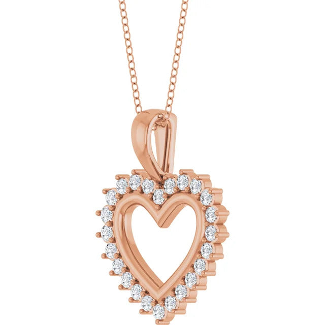 Natural Diamond Heart 16-18" Necklace