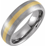 18K Yellow Gold PVD Tungsten Half Round Band