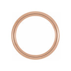 18K Rose Gold PVD Tungsten Beveled Stepped Edge Satin Band