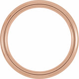 18K Rose Gold PVD Tungsten Beveled Stepped Edge Satin Band