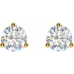 Round 3-Prong Stud Earrings
