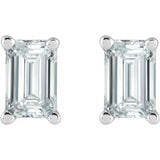 Emerald 4-Prong Stud Earrings