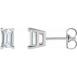 Emerald 4-Prong Stud Earrings