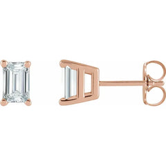 Emerald 4-Prong Stud Earrings