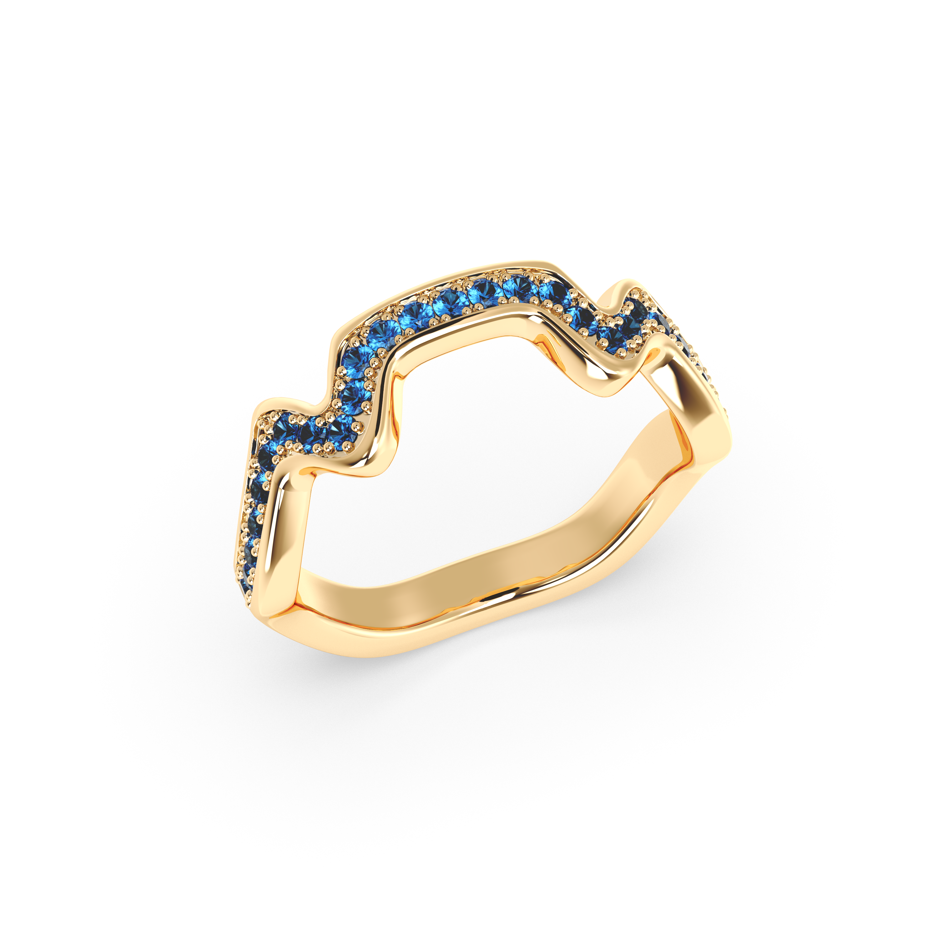Table Mountain Pavé Blue Topaz Ring