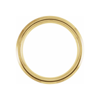 18K Yellow Gold PVD Tungsten Beveled Band with Walnut Wood Inlay