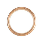 18K Rose Gold PVD & Black PVD Tungsten Beveled Stepped Edge Satin Band