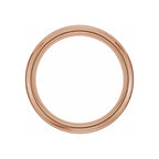 18K Rose Gold PVD & Black PVD Tungsten Beveled Stepped Edge Satin Band