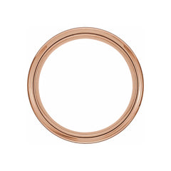 18K Rose Gold PVD & Black PVD Tungsten Beveled Stepped Edge Satin Band