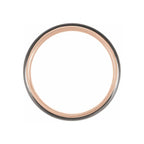 18K Rose Gold PVD & Black PVD Tungsten 5 mm Grooved Band Size 11