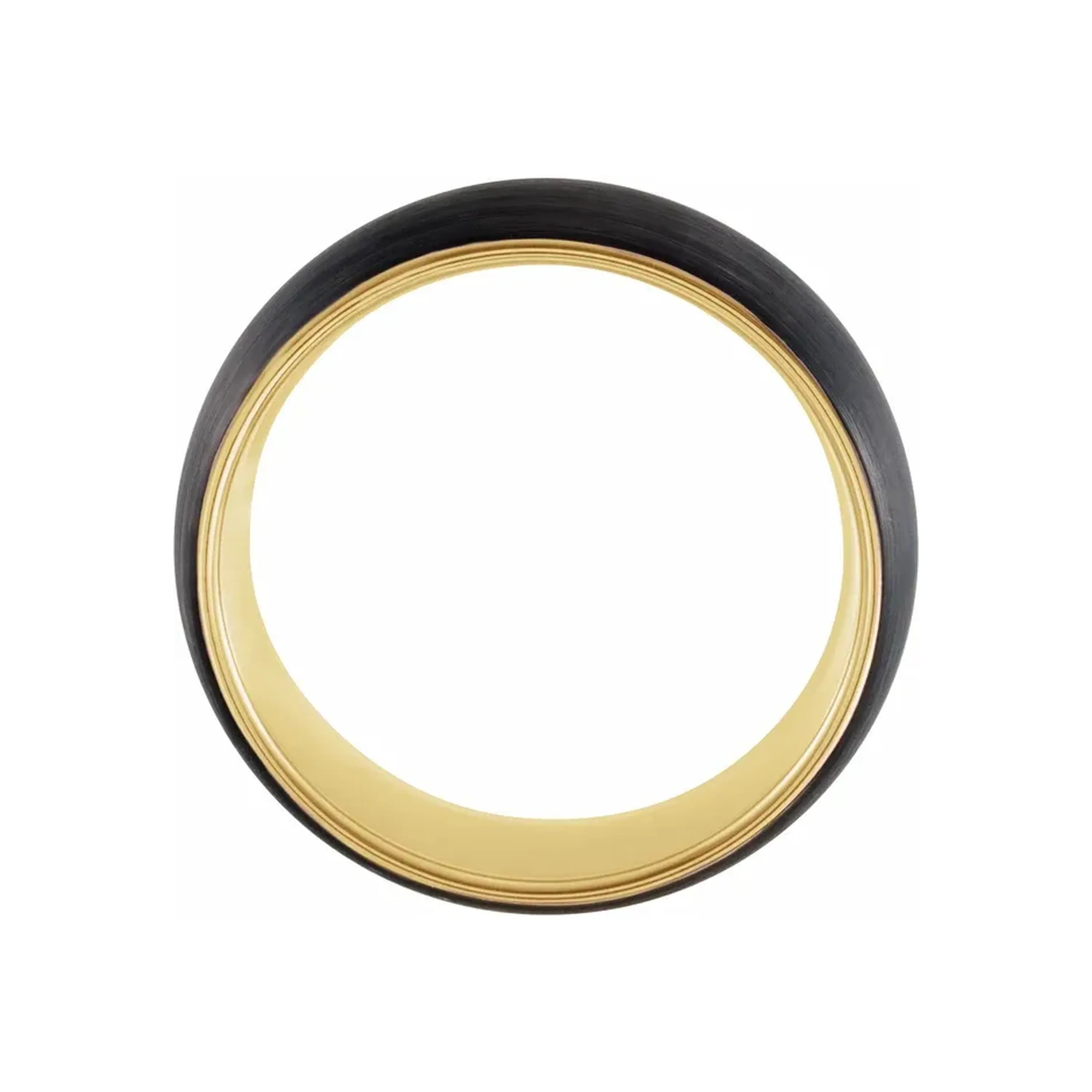 18K Gold PVD & Black PVD Tungsten Round Band Secondary image