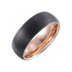 18K Gold PVD & Black PVD Tungsten Round Band
