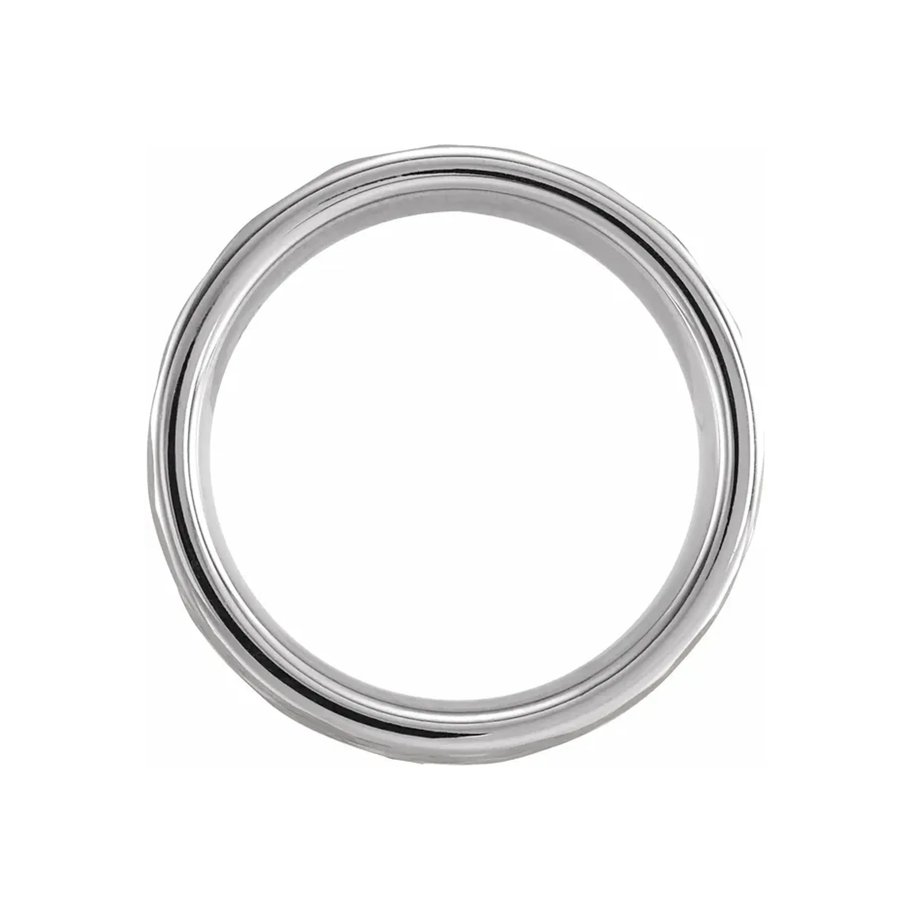 18K Gold PVD Tungsten Flat Hammered Band
