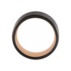 18K PVD & Black PVD Tungsten  Flat Band with Satin Finish