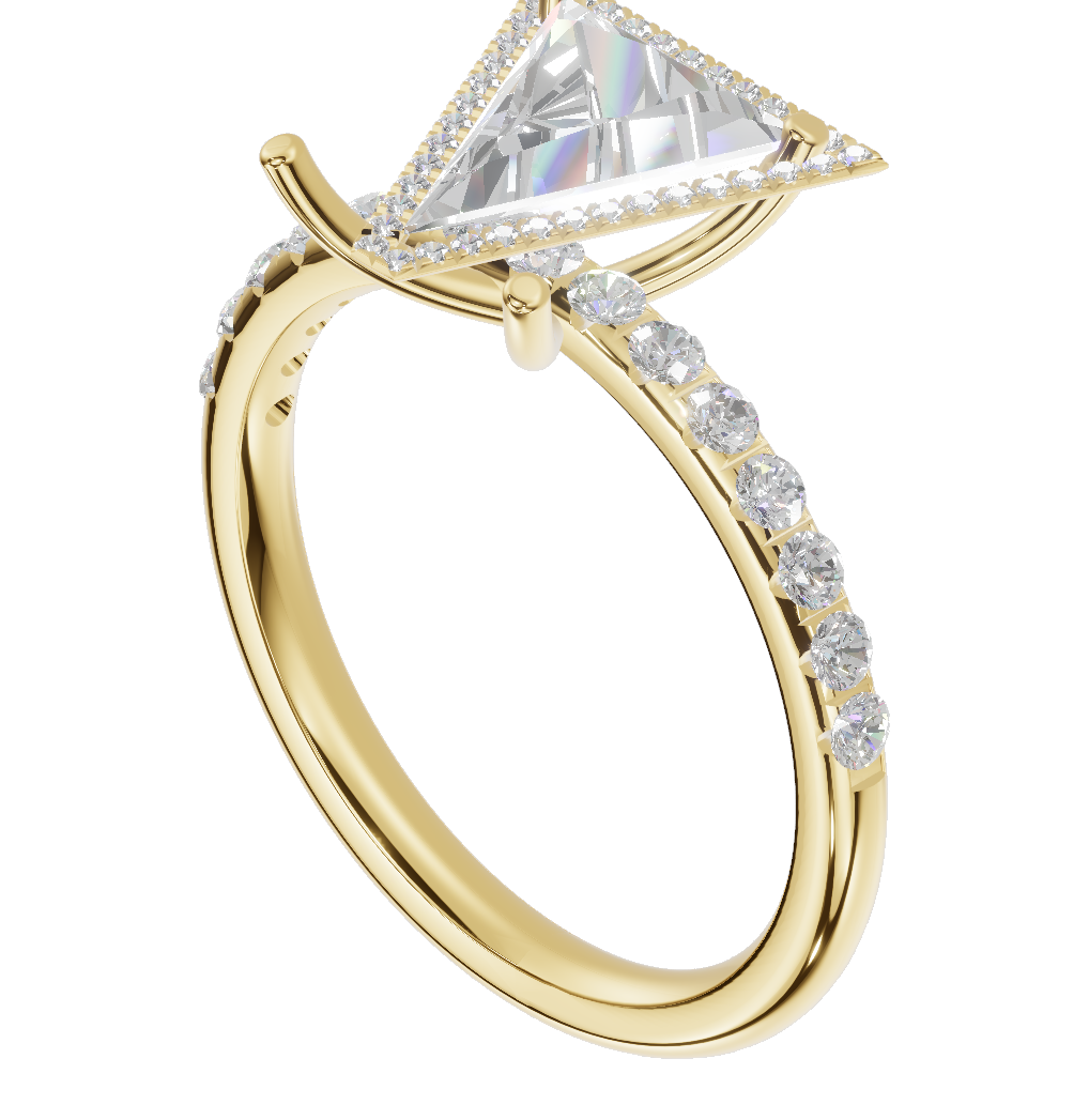 Half-Pave Halo Solitaire