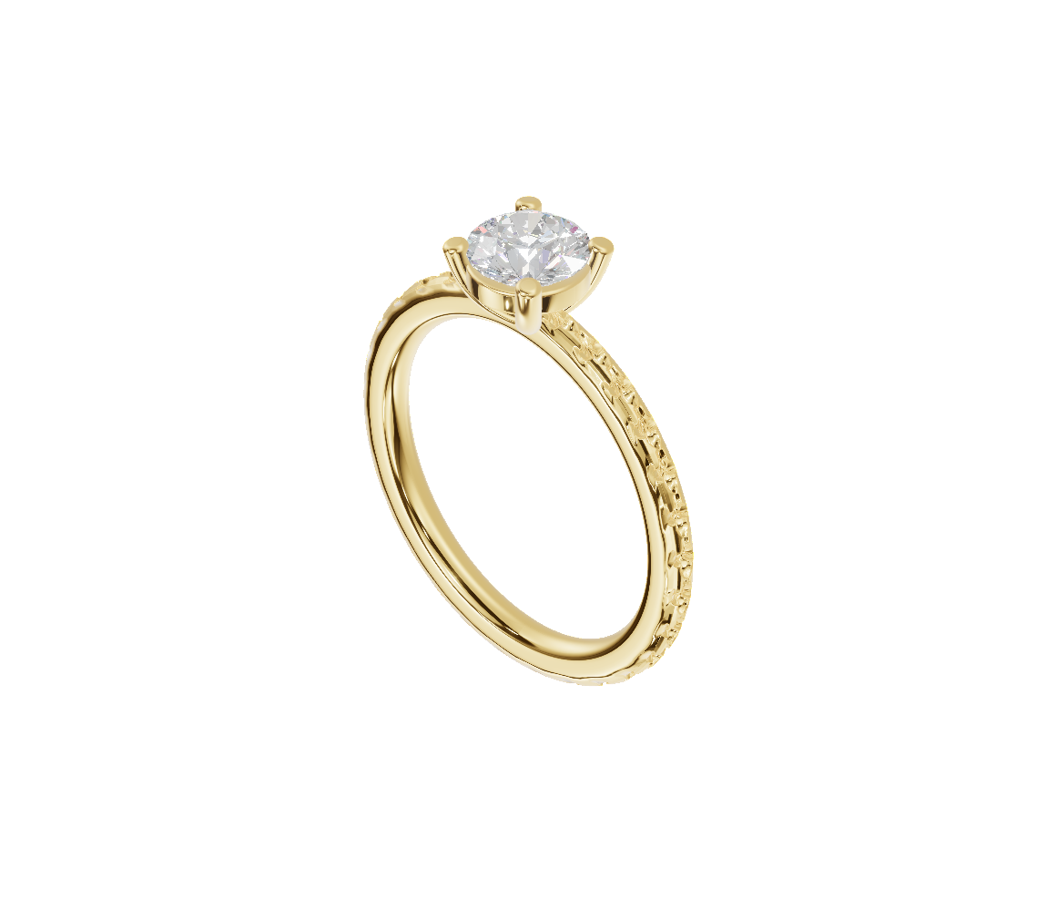 Fleur-de-lis Engraved Solitaire